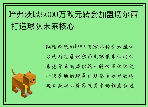 哈弗茨以8000万欧元转会加盟切尔西 打造球队未来核心
